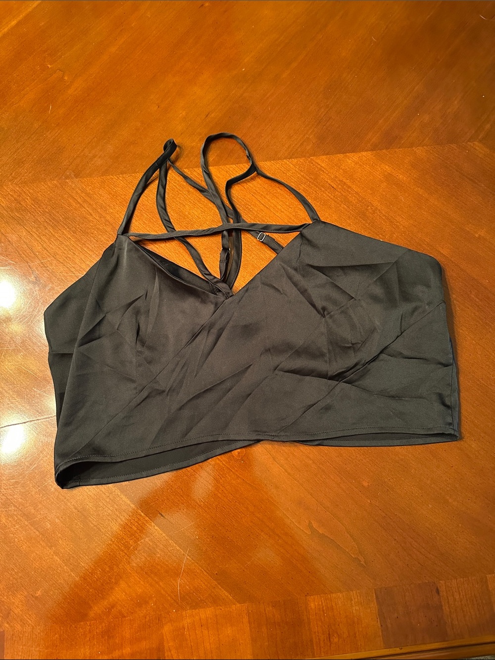 Nasty Gal Black Strappy crop top